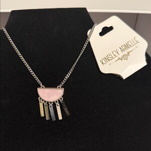 Kinsley Armelle Silver Necklace with Pink Pendant